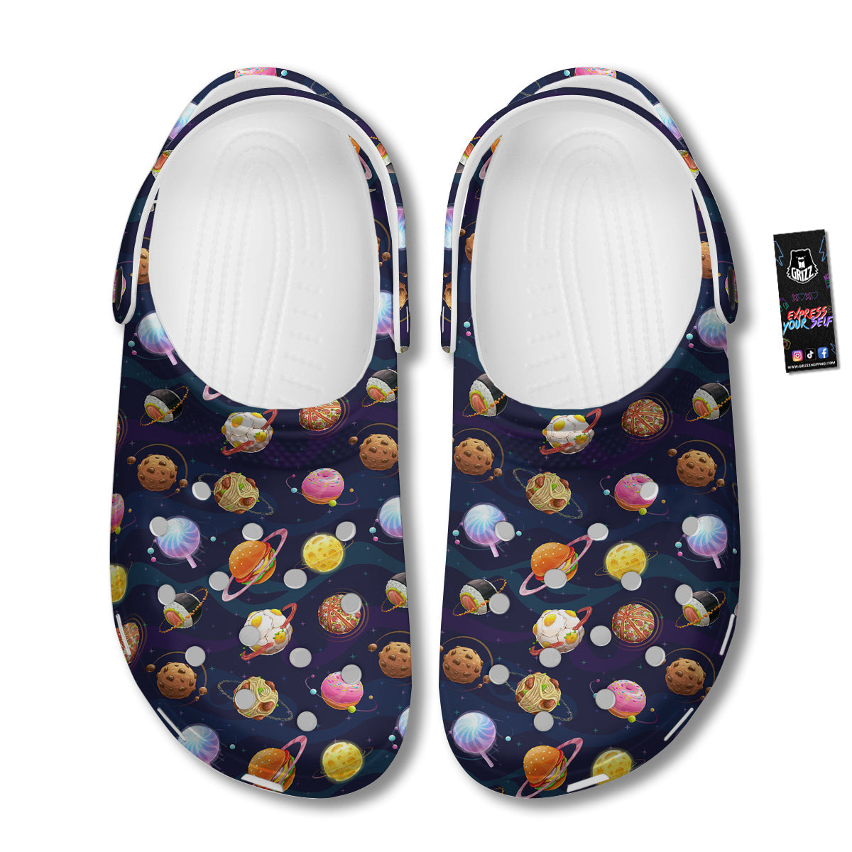 Fantasy Food Planets Print Pattern Clog-grizzshop