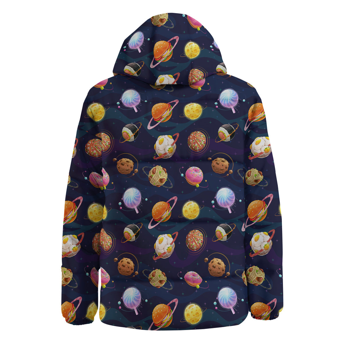 Fantasy Food Planets Print Pattern Down Jacket-grizzshop