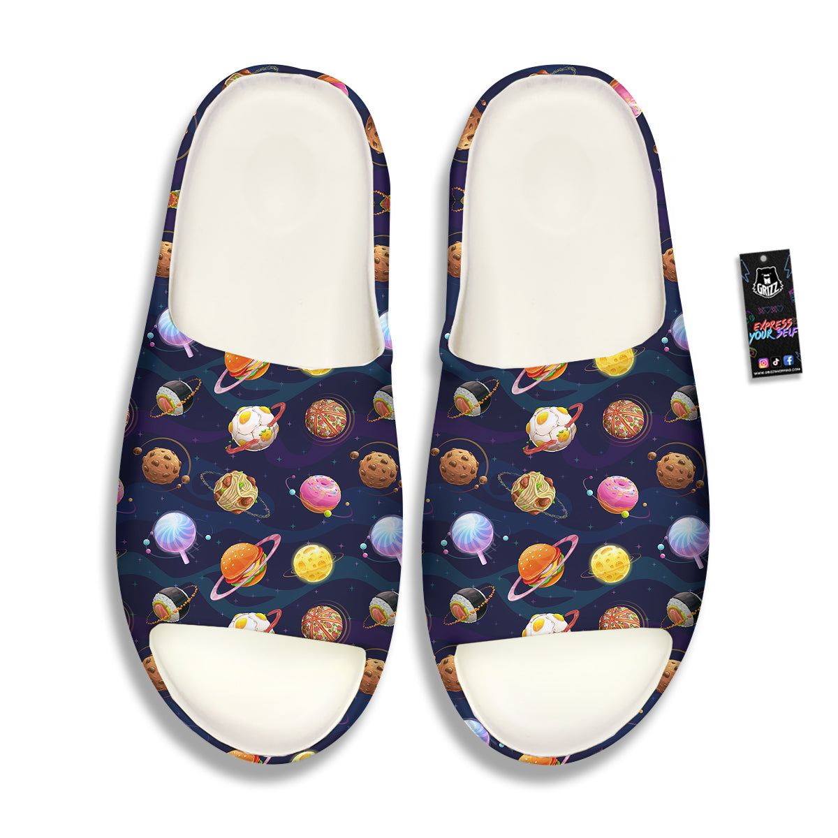 Fantasy Food Planets Print Pattern Sandals-grizzshop