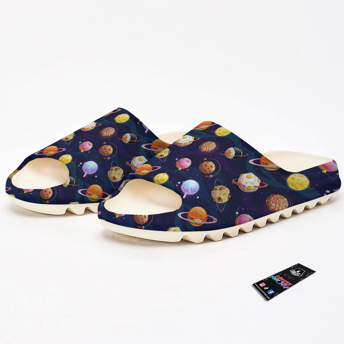 Fantasy Food Planets Print Pattern Sandals-grizzshop