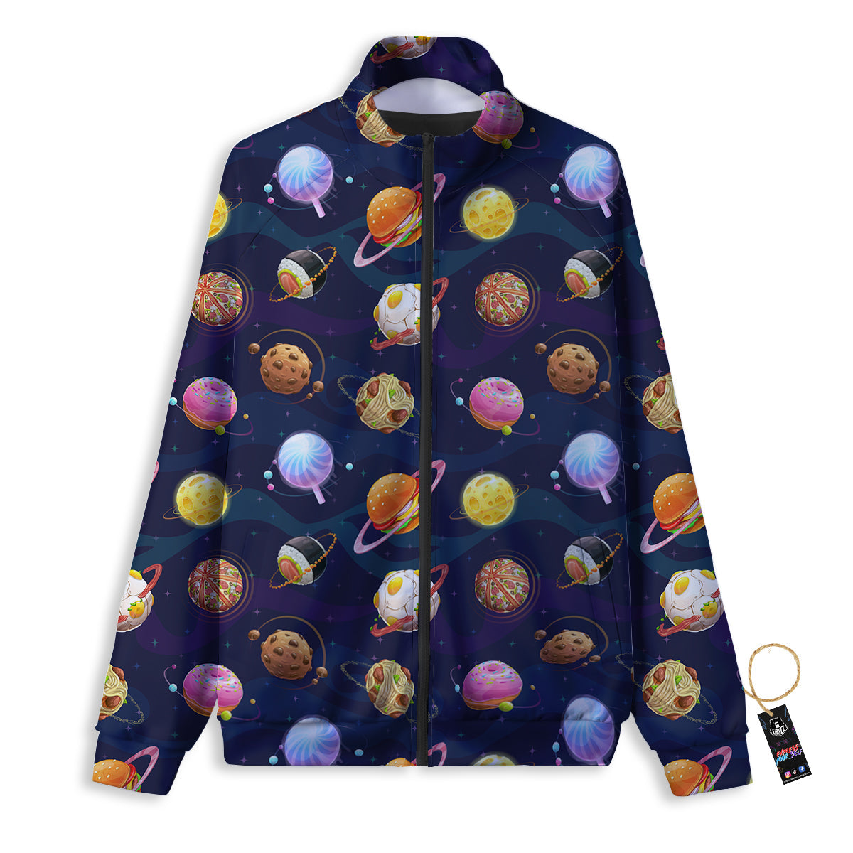 Fantasy Food Planets Print Pattern Track Jacket-grizzshop