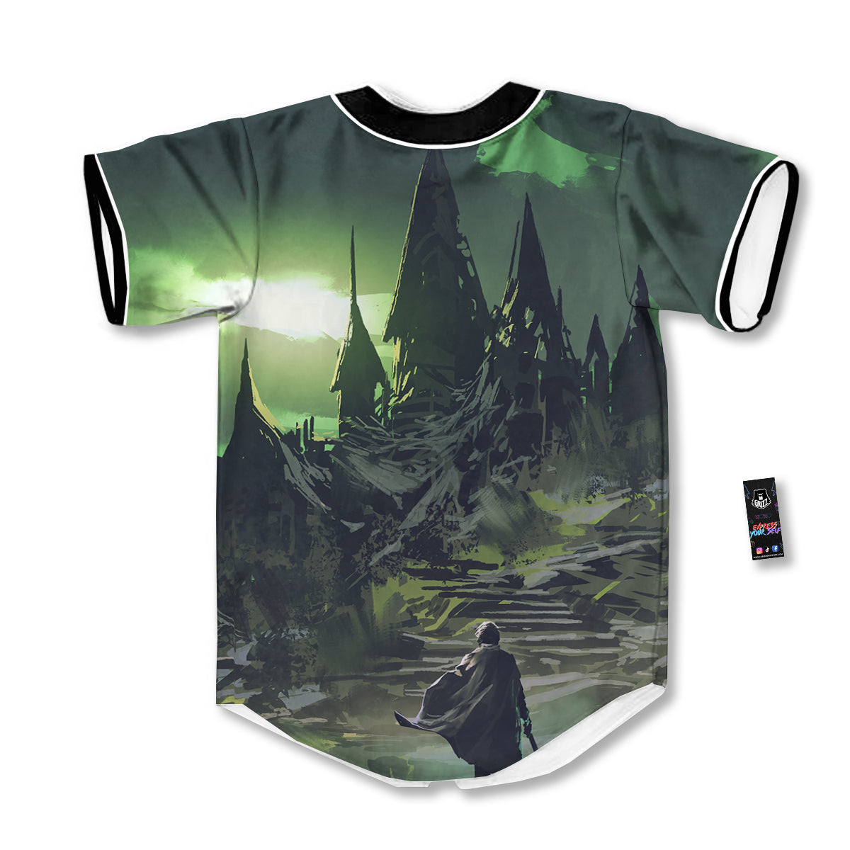 Fantasy Knight And Castle Baseball Jersey-grizzshop