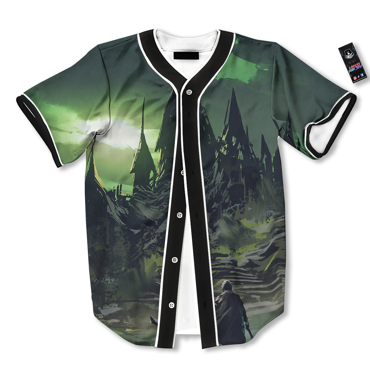 Fantasy Knight And Castle Baseball Jersey-grizzshop
