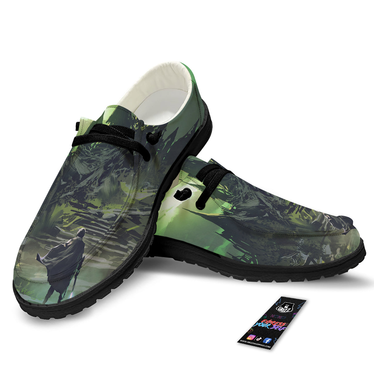 Fantasy Knight And Castle Black Loafers-grizzshop