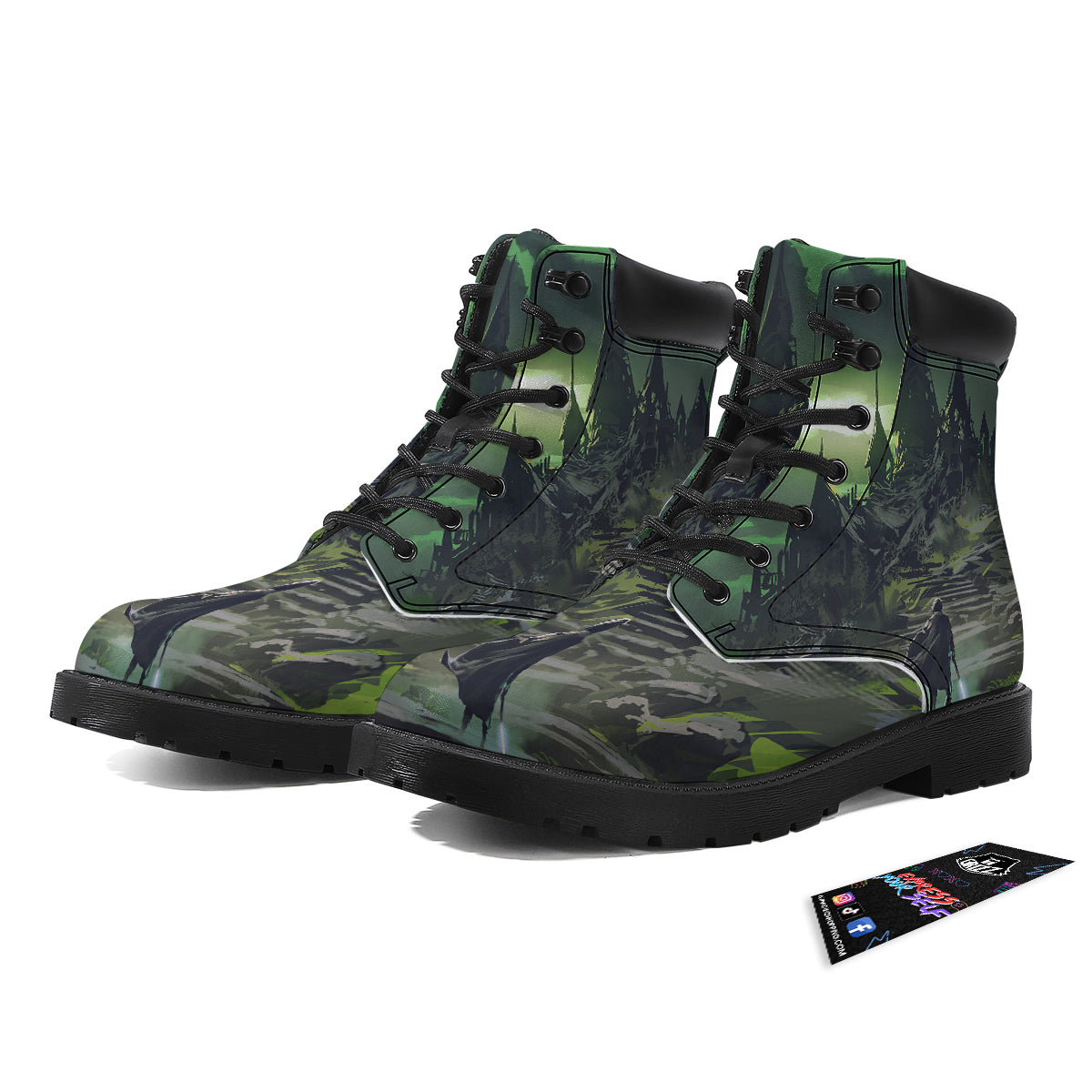 Fantasy Knight And Castle Boots-grizzshop