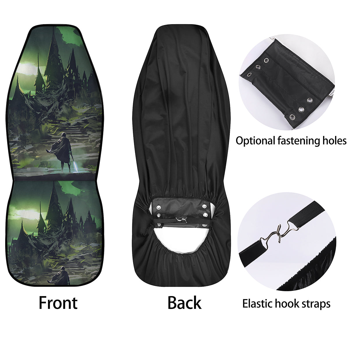 Fantasy Knight And Castle Car Seat Covers-grizzshop