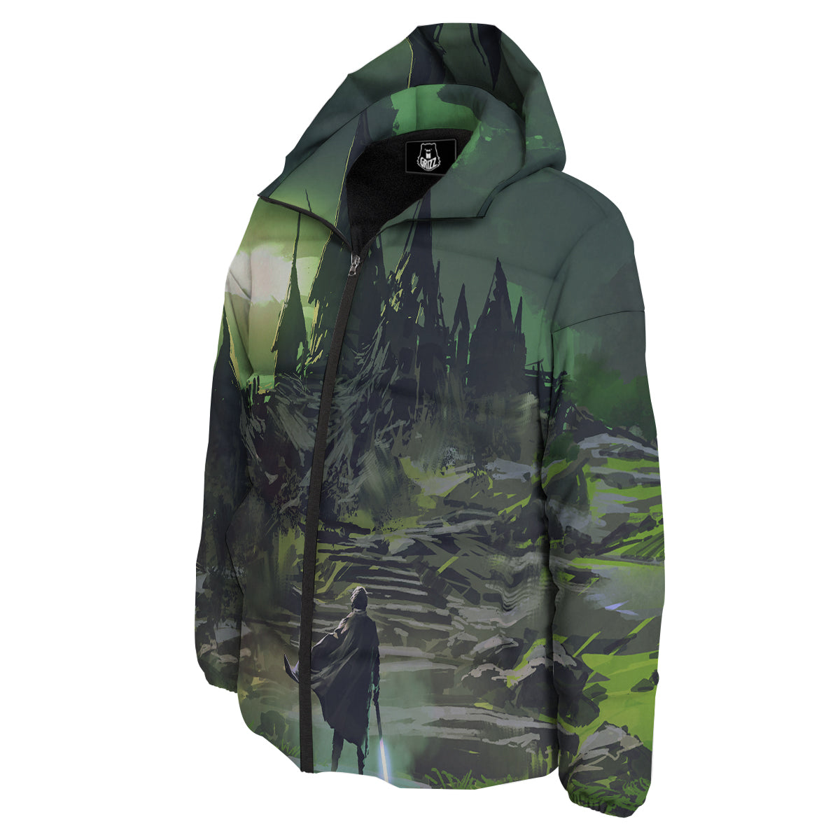 Fantasy Knight And Castle Down Jacket-grizzshop
