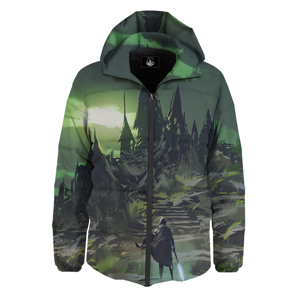 Fantasy Knight And Castle Down Jacket-grizzshop