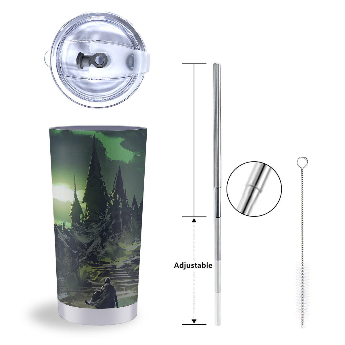 Fantasy Knight And Castle Tumbler-grizzshop