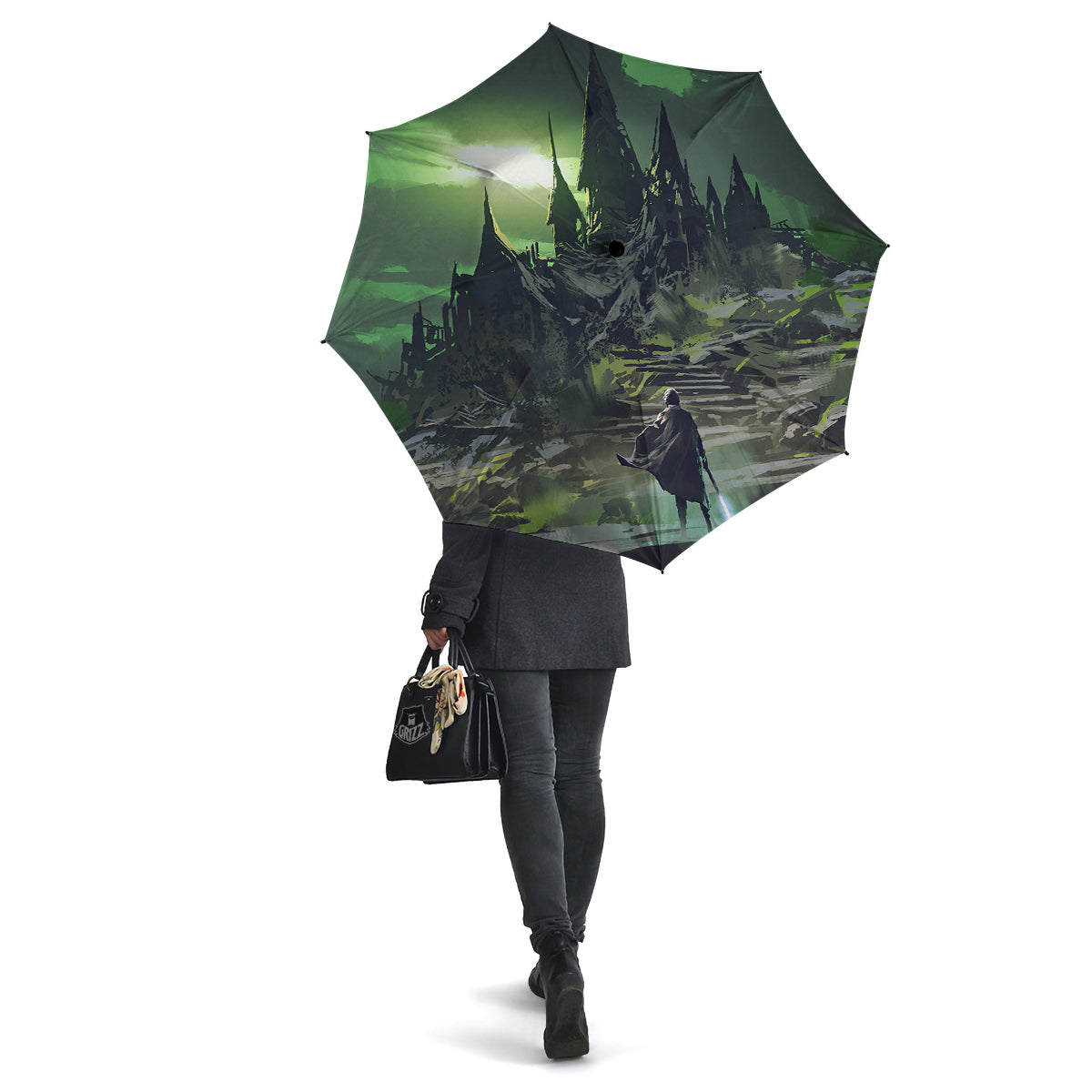 Fantasy Knight And Castle Umbrella-grizzshop