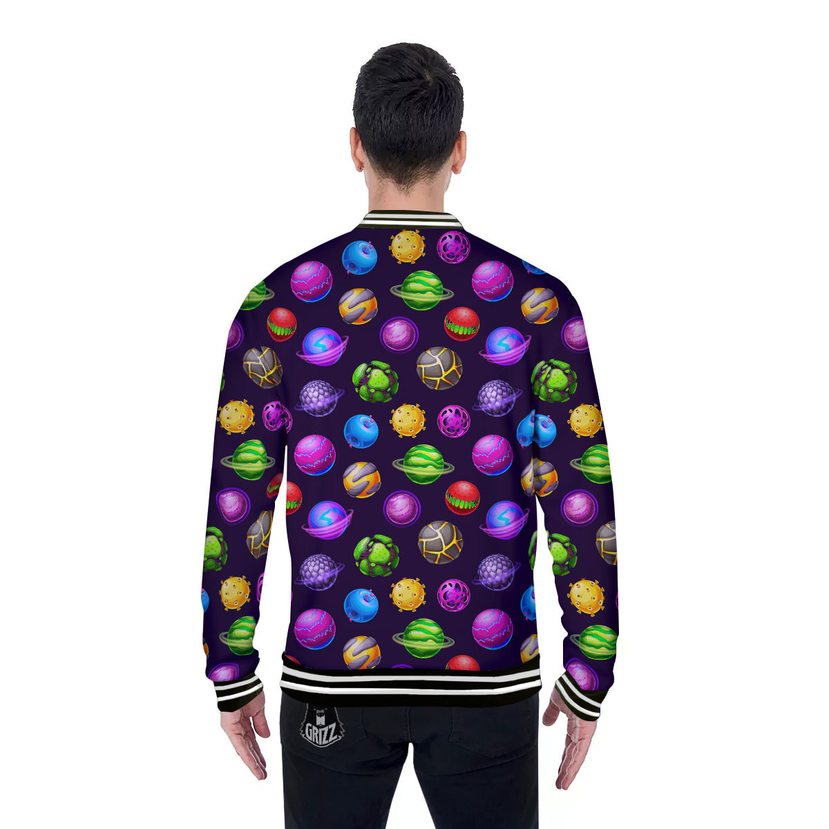 Fantasy Planets In Space Universe Print Pattern Baseball Jacket-grizzshop