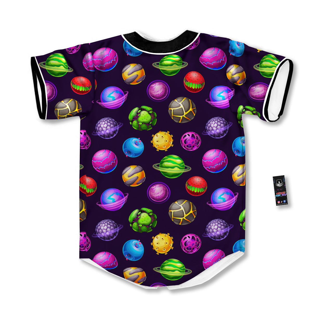 Fantasy Planets In Space Universe Print Pattern Baseball Jersey-grizzshop