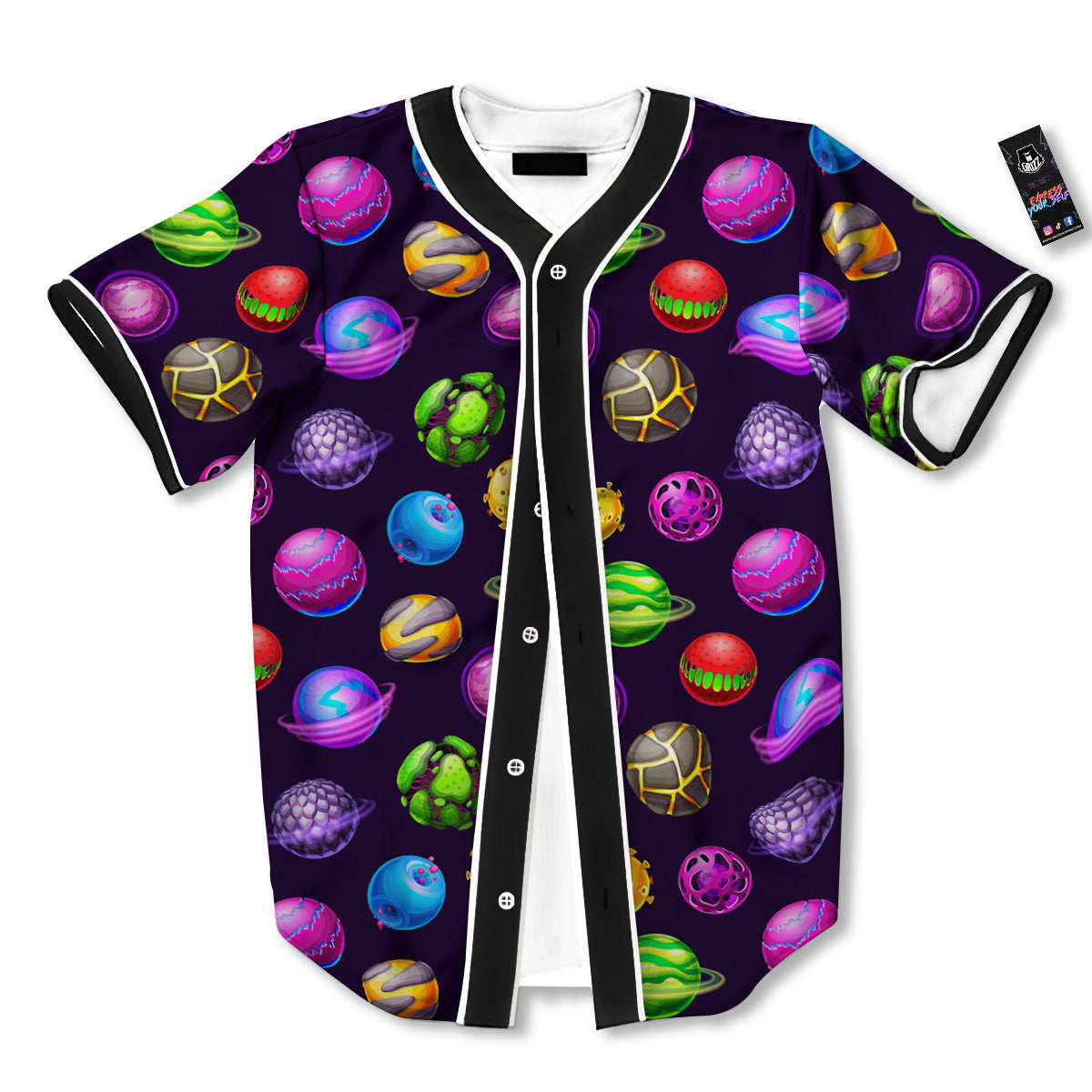 Fantasy Planets In Space Universe Print Pattern Baseball Jersey-grizzshop
