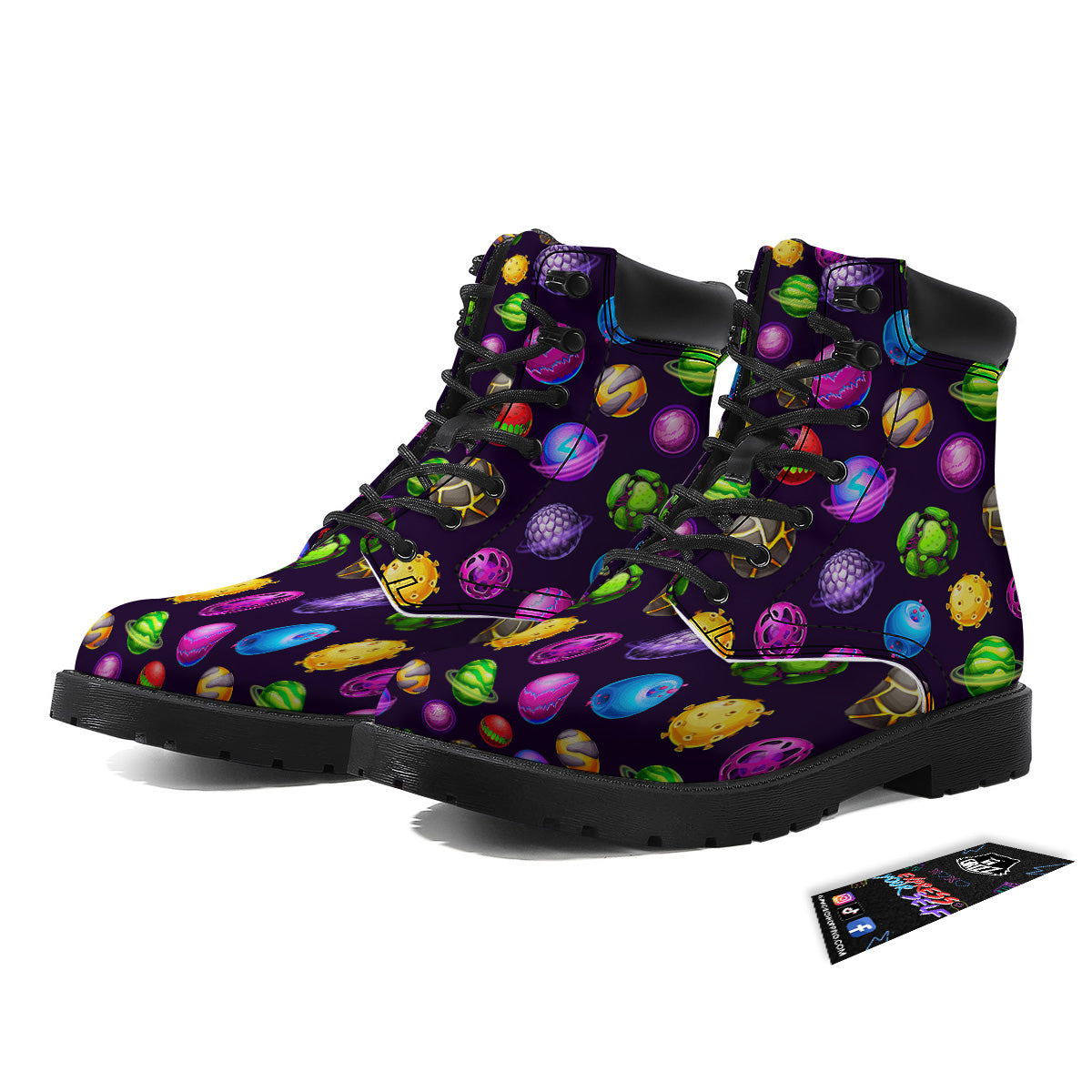 Fantasy Planets In Space Universe Print Pattern Boots-grizzshop