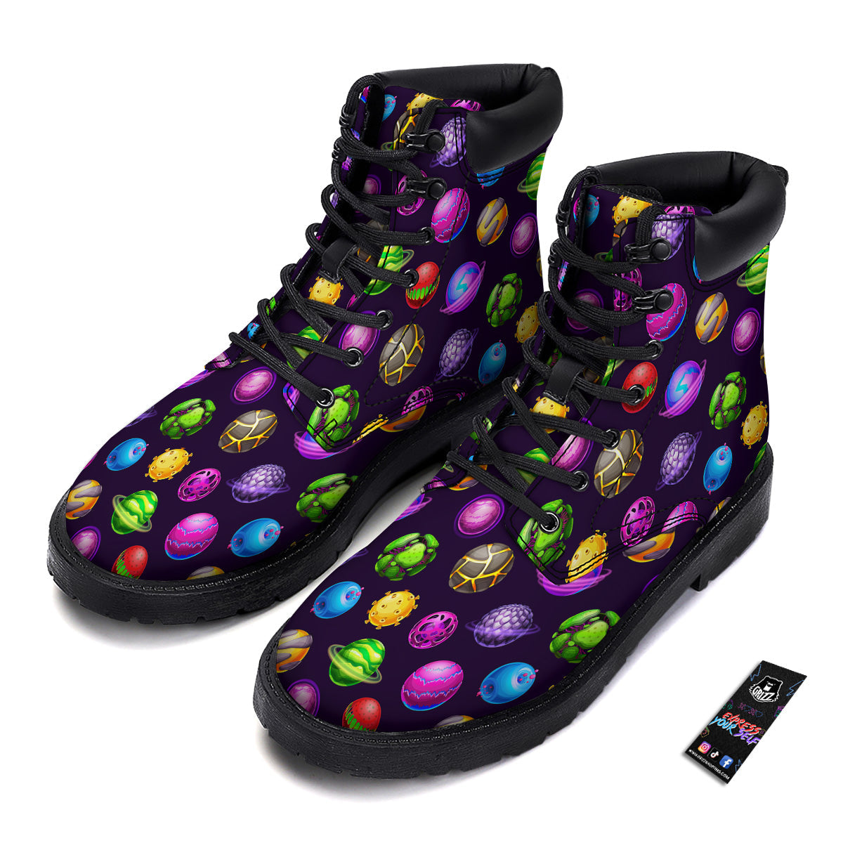 Fantasy Planets In Space Universe Print Pattern Boots-grizzshop