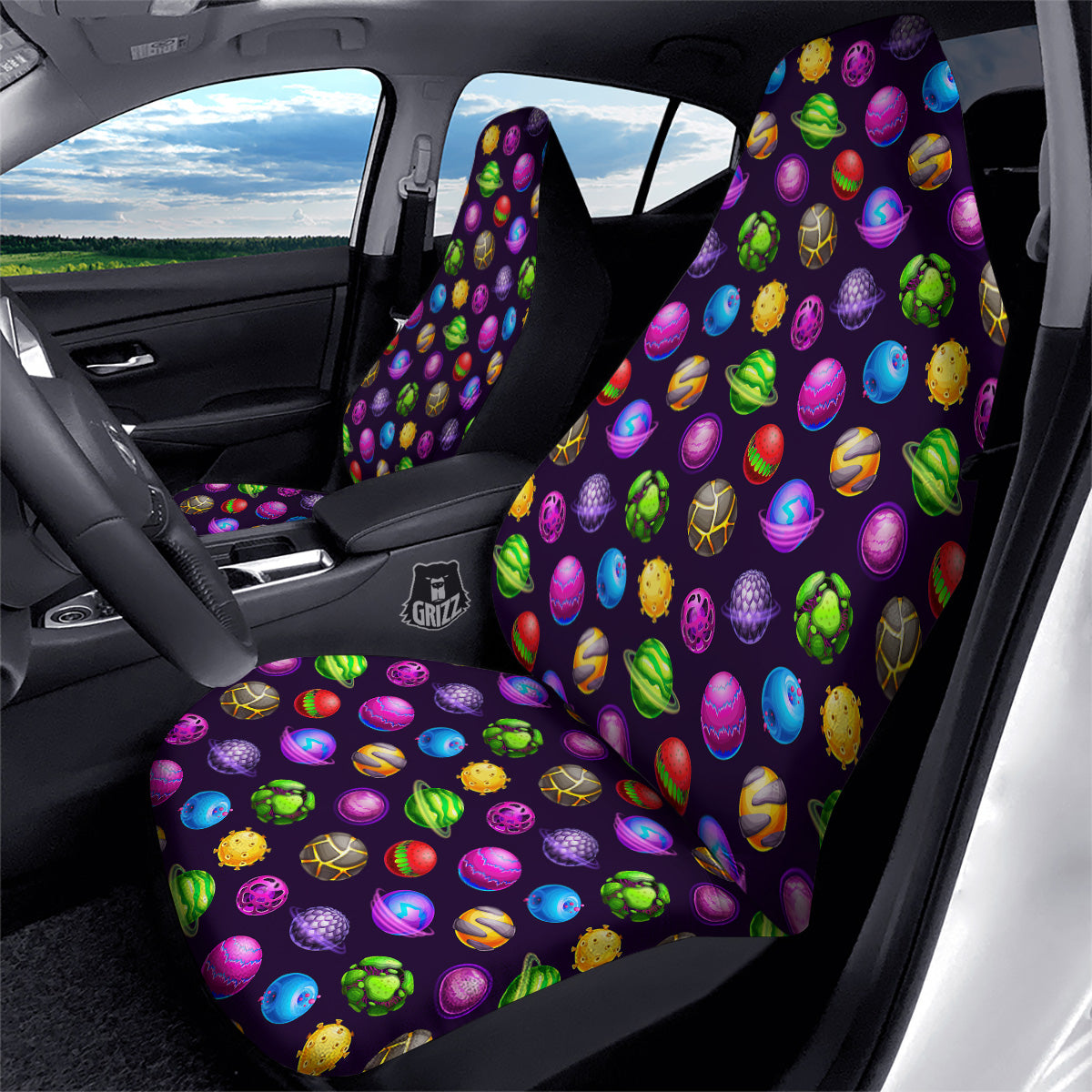 Fantasy Planets In Space Universe Print Pattern Car Seat Covers-grizzshop