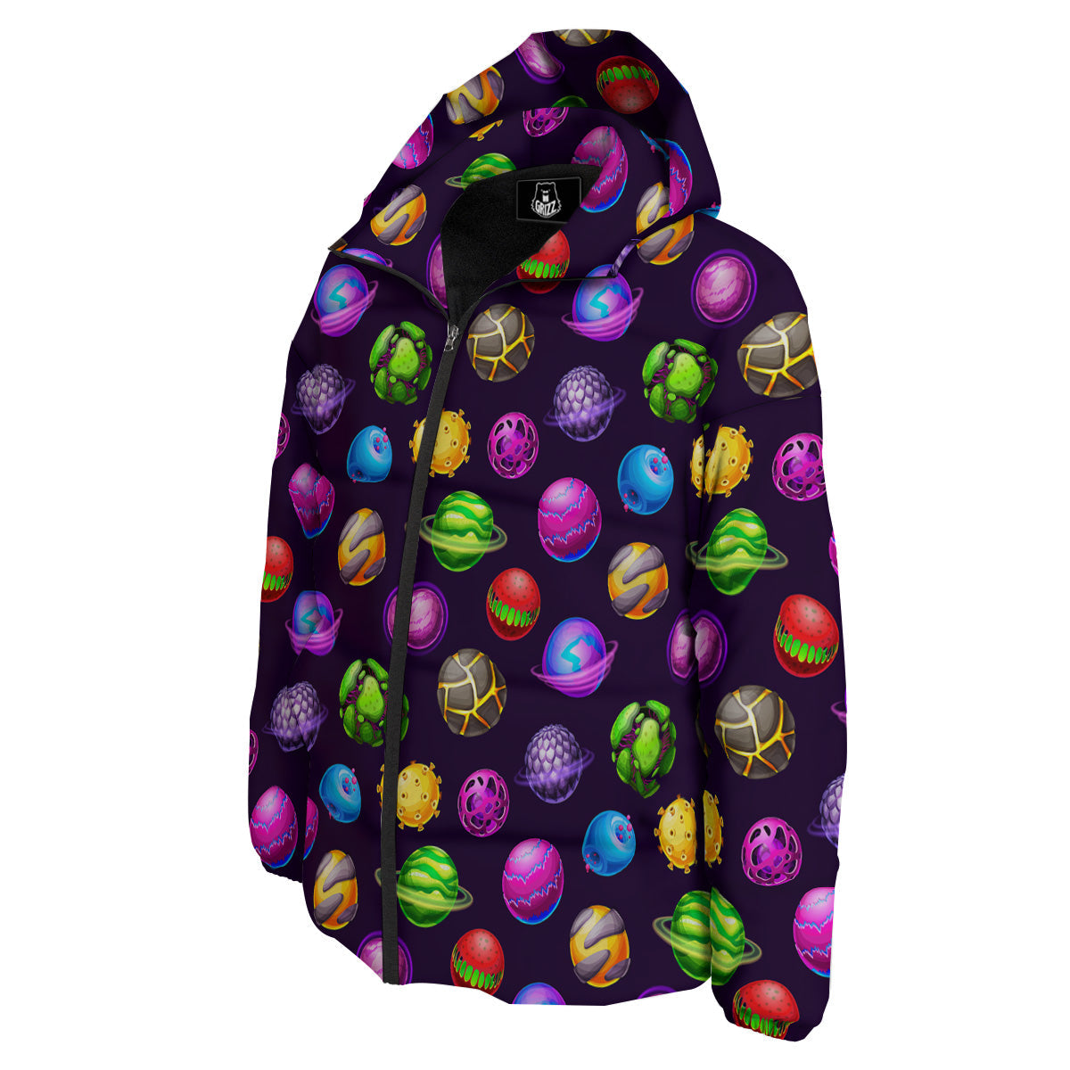 Fantasy Planets In Space Universe Print Pattern Down Jacket-grizzshop