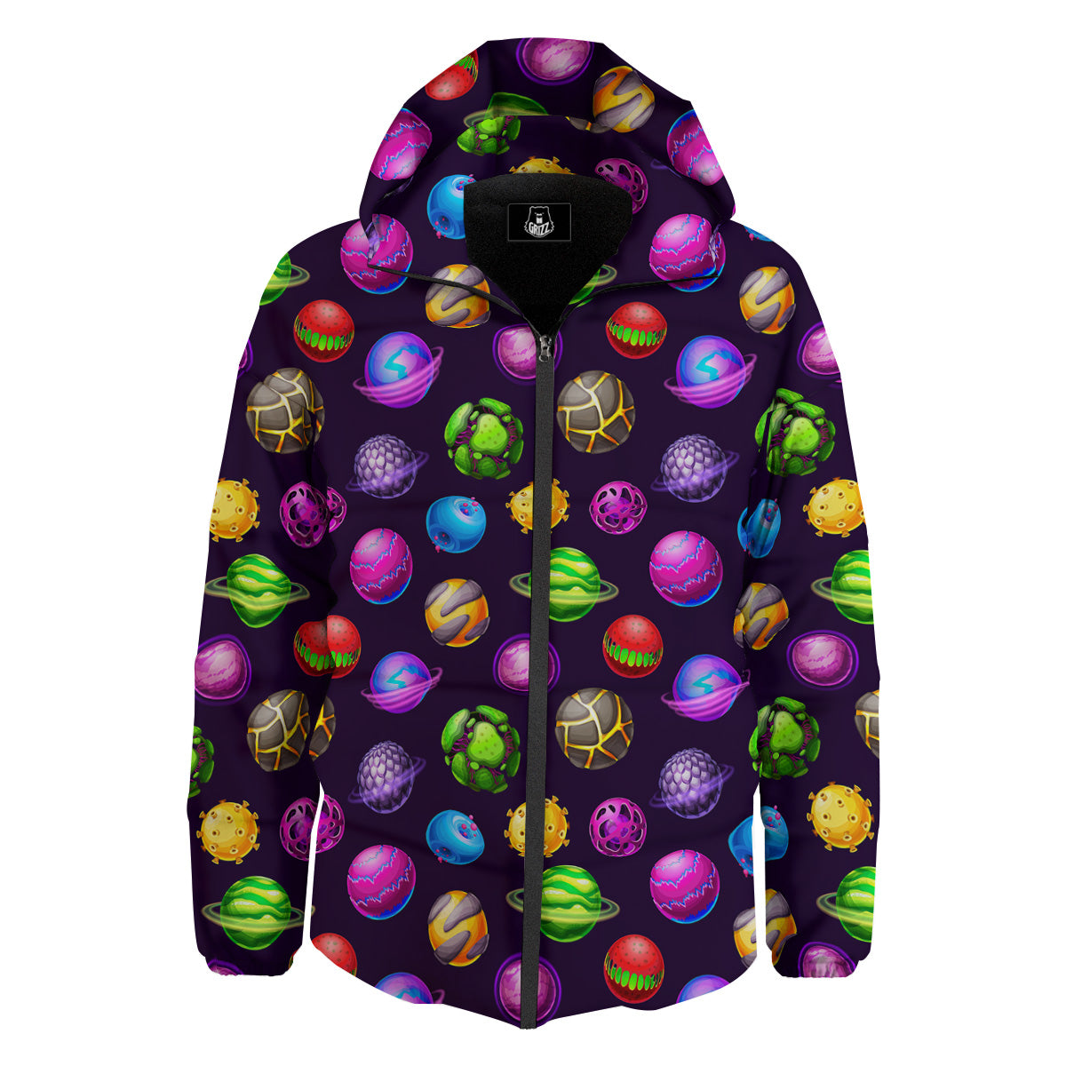 Fantasy Planets In Space Universe Print Pattern Down Jacket-grizzshop