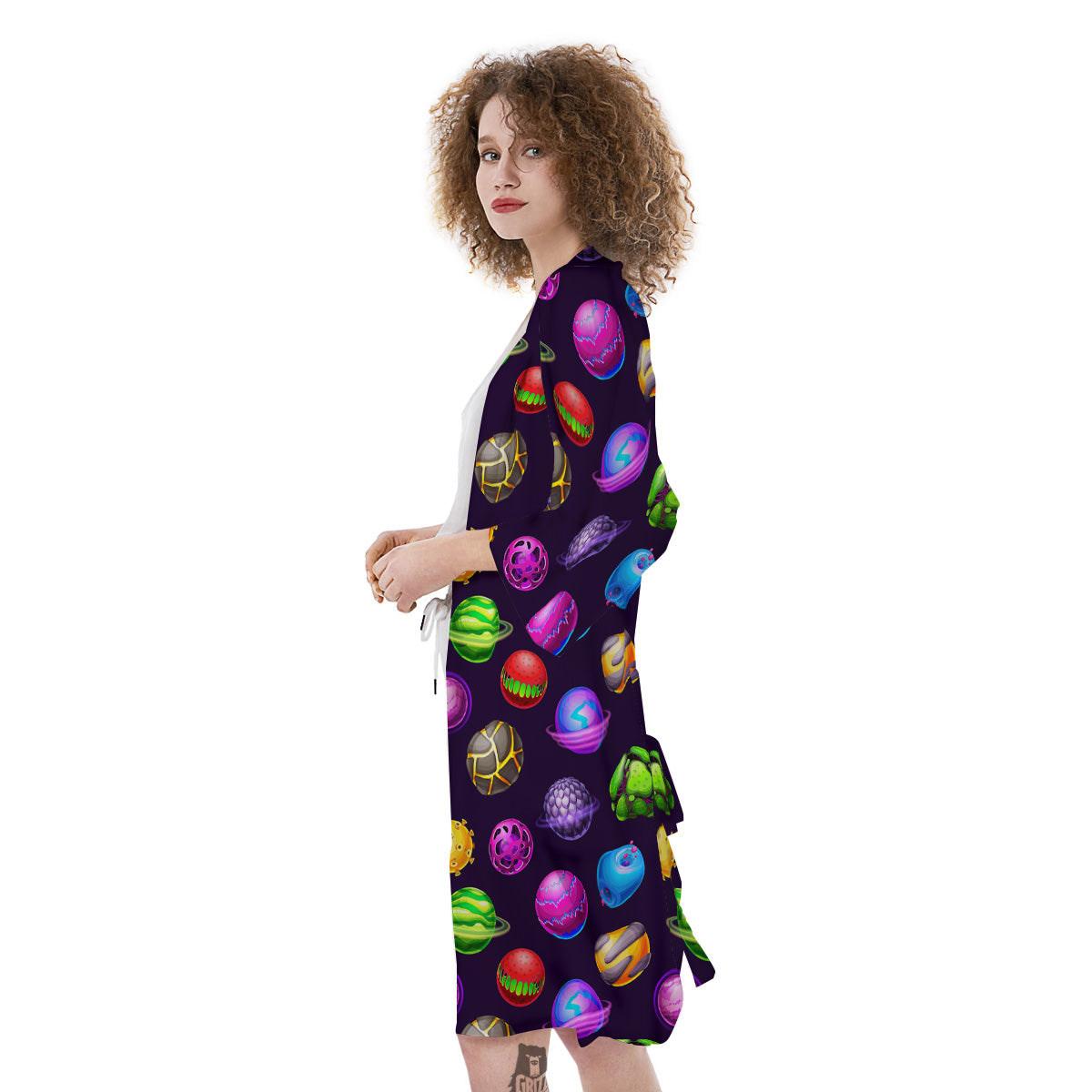 Fantasy Planets In Space Universe Print Pattern Kimono-grizzshop