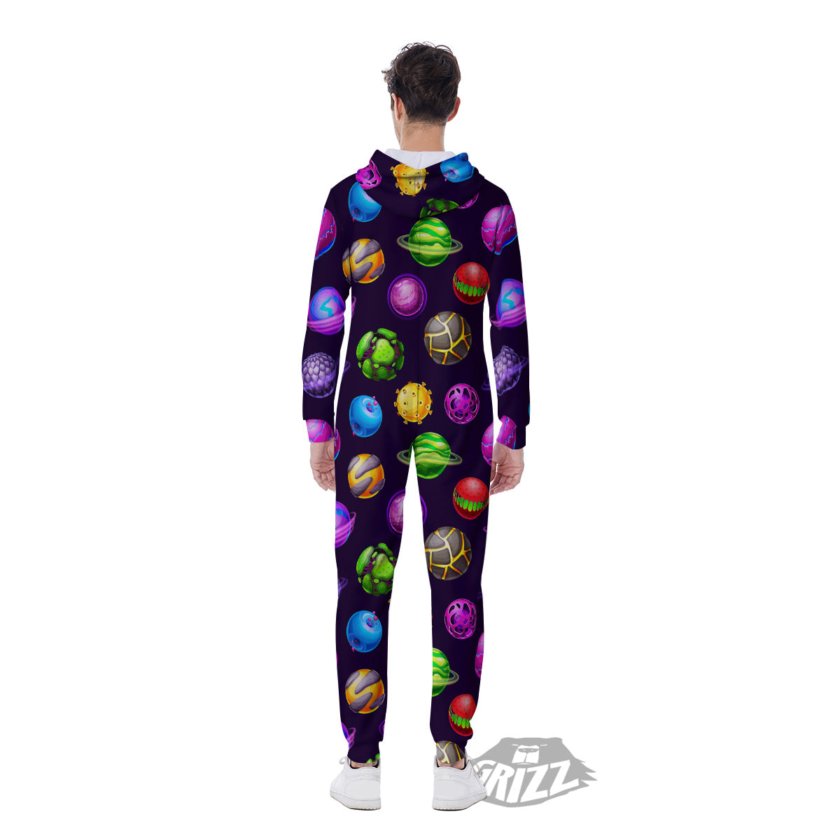 Fantasy Planets In Space Universe Print Pattern Men's Jumpsuit-grizzshop