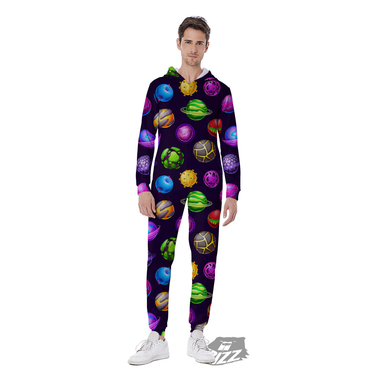 Fantasy Planets In Space Universe Print Pattern Men's Jumpsuit-grizzshop