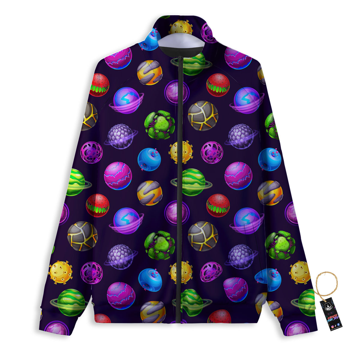 Fantasy Planets In Space Universe Print Pattern Track Jacket-grizzshop