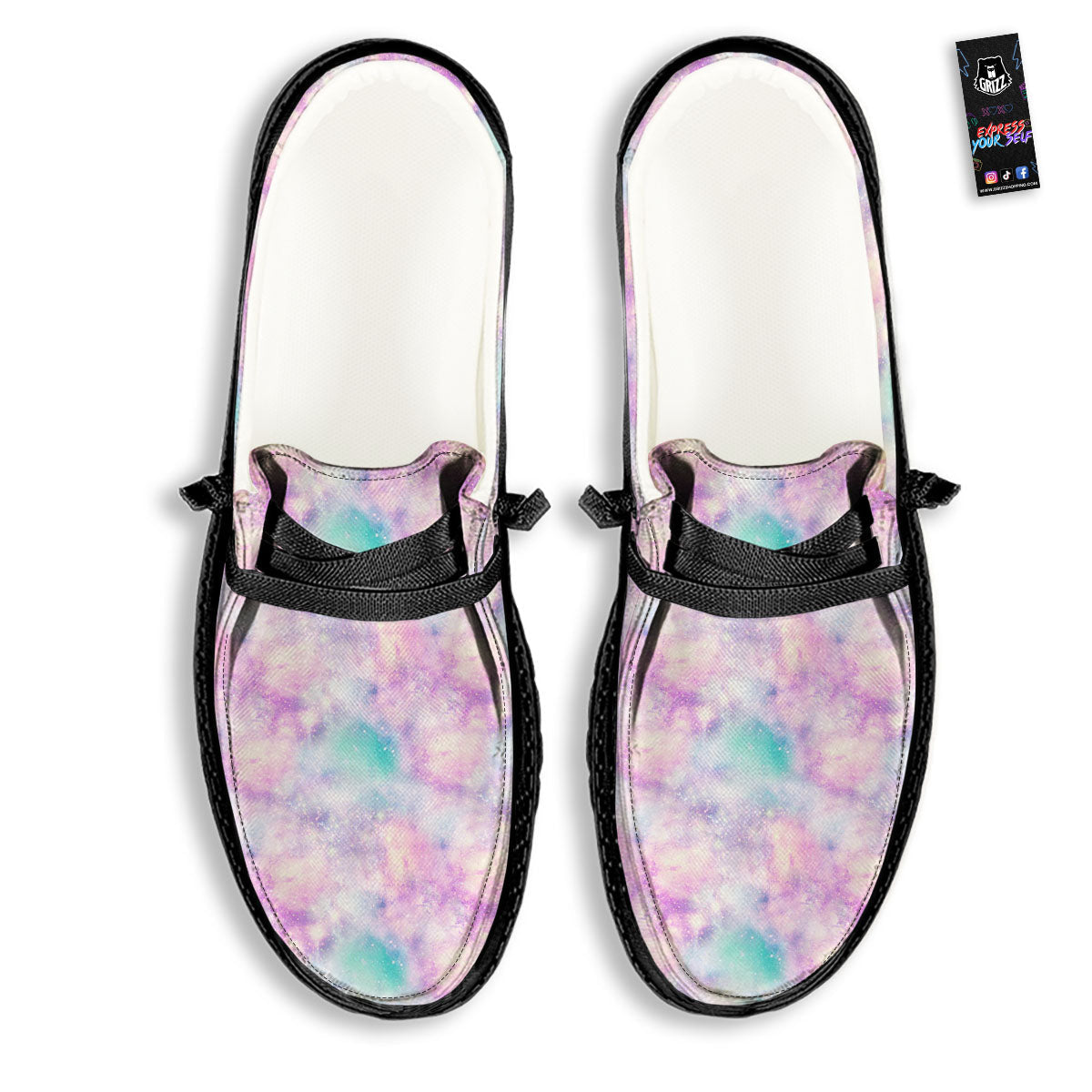 Fantasy Star Print Pattern Black Loafers-grizzshop