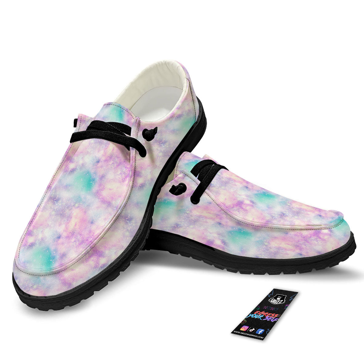 Fantasy Star Print Pattern Black Loafers-grizzshop