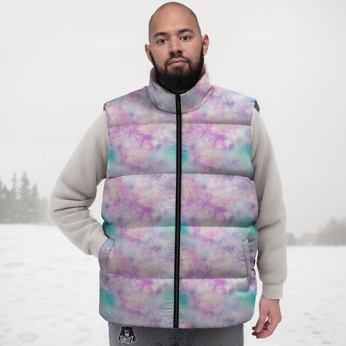 Fantasy Star Print Pattern Down Vest