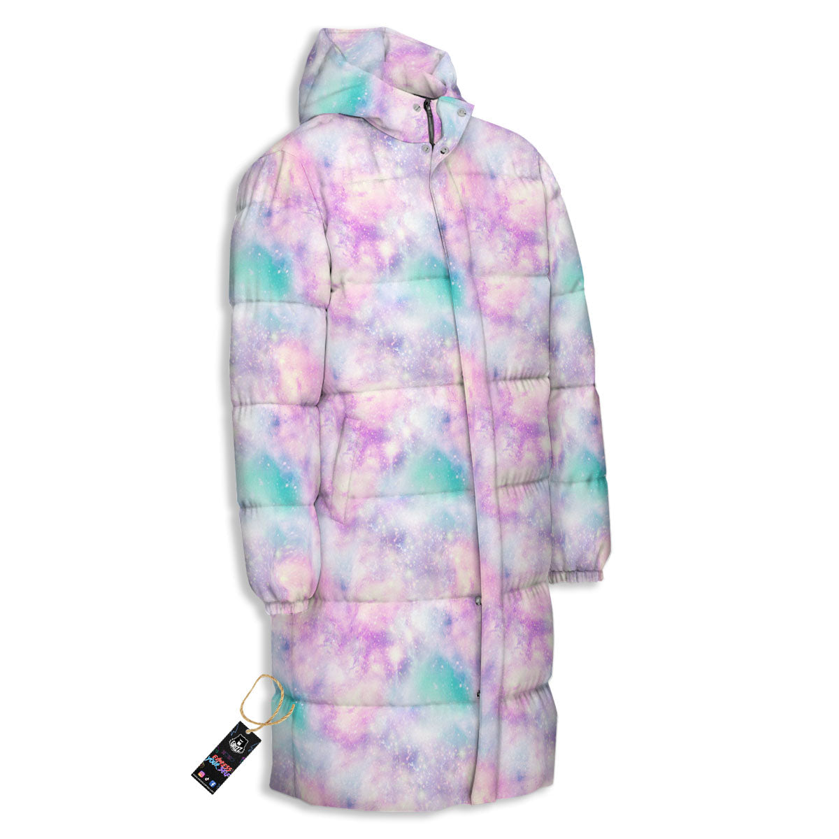 Fantasy Star Print Pattern Long Down Jacket-grizzshop
