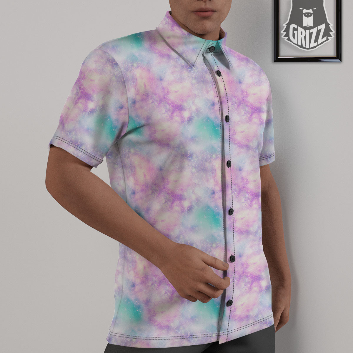 Fantasy Star Print Pattern Untucked Shirts-grizzshop