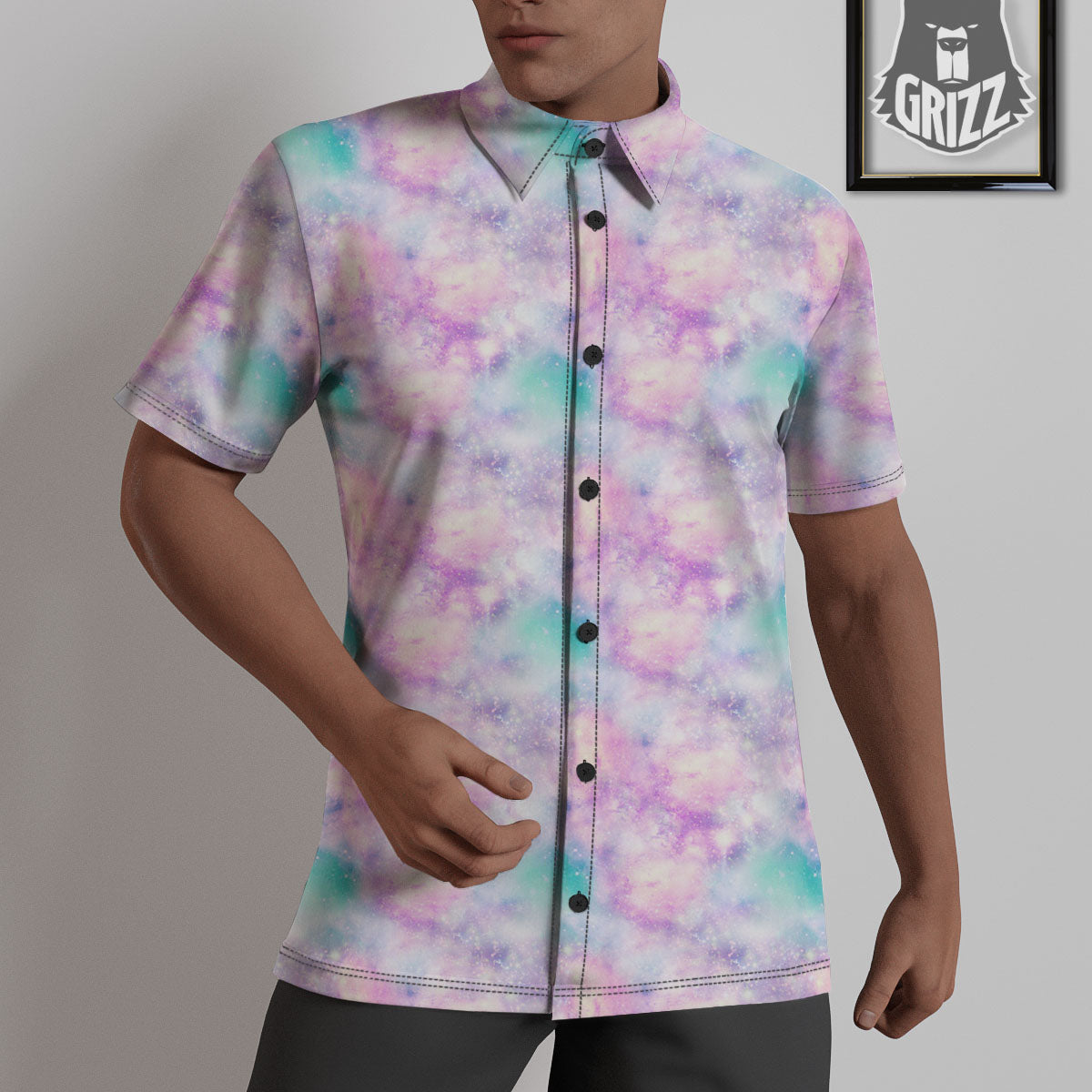 Fantasy Star Print Pattern Untucked Shirts-grizzshop