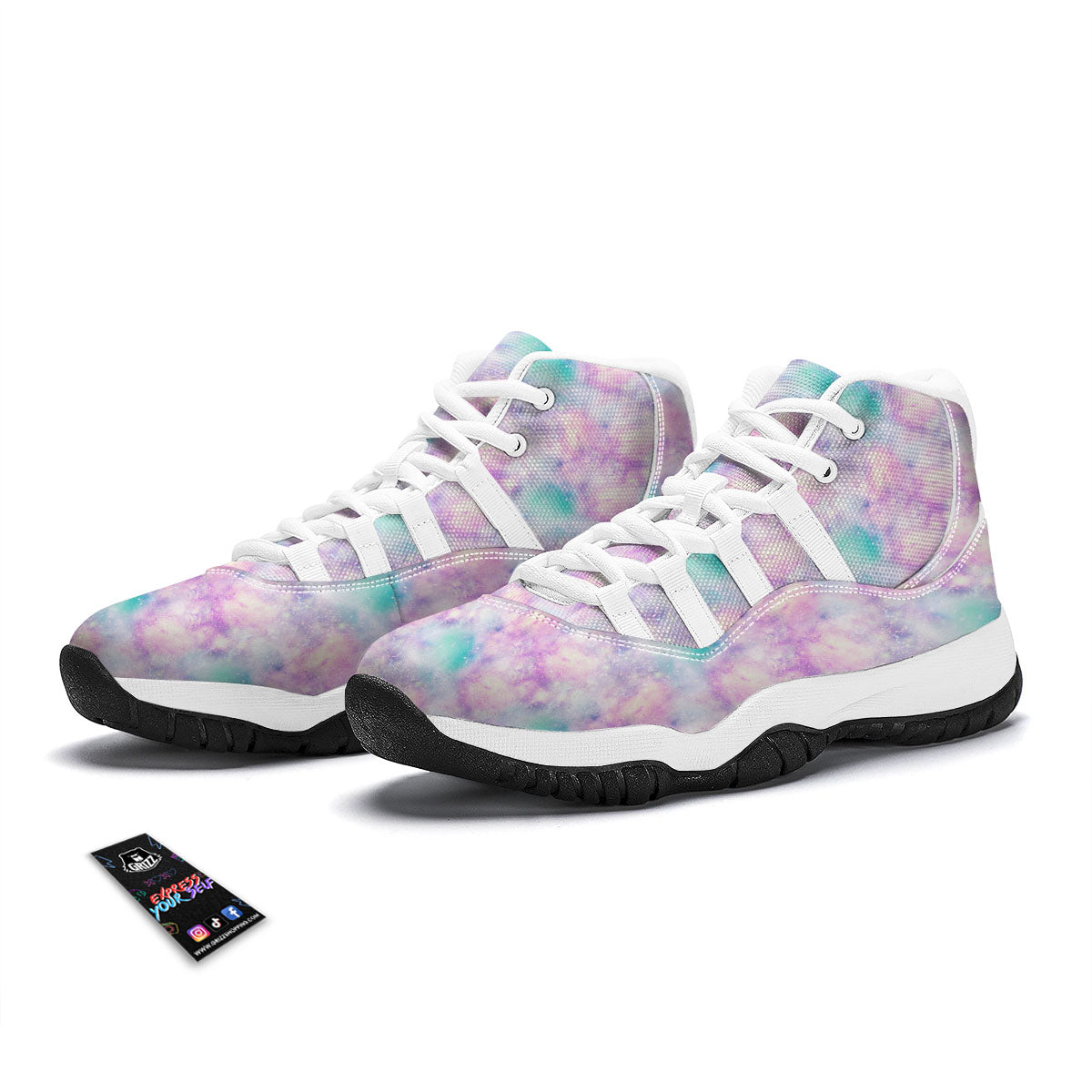 Fantasy Star Print Pattern White Bball Shoes-grizzshop