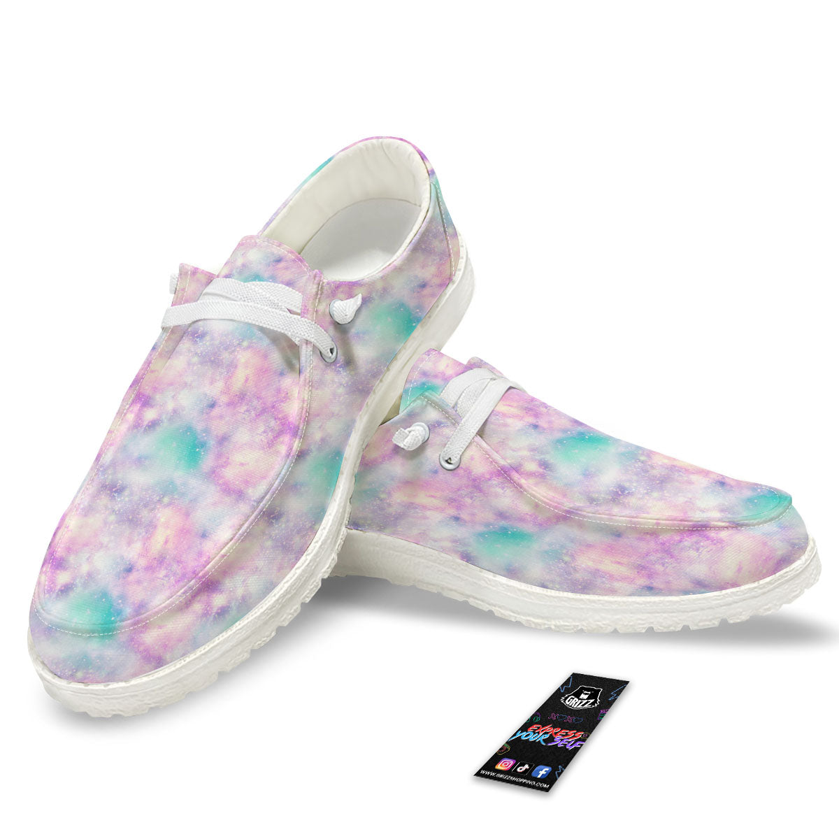 Fantasy Star Print Pattern White Loafers-grizzshop