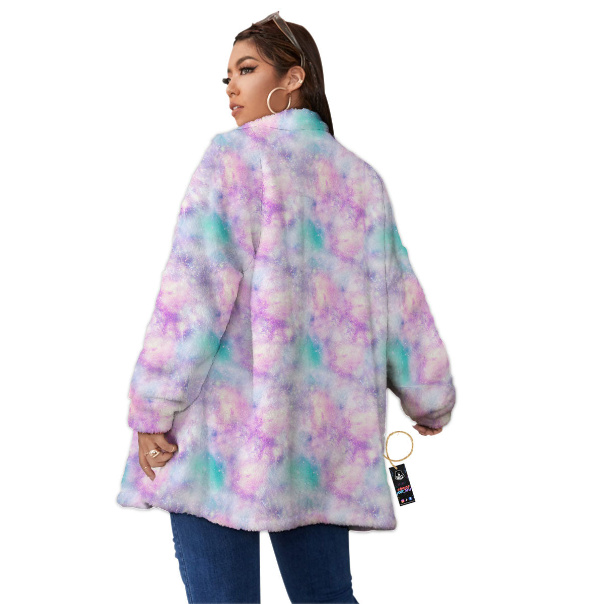 Fantasy Star Print Pattern Women's Sherpa Jacket-grizzshop