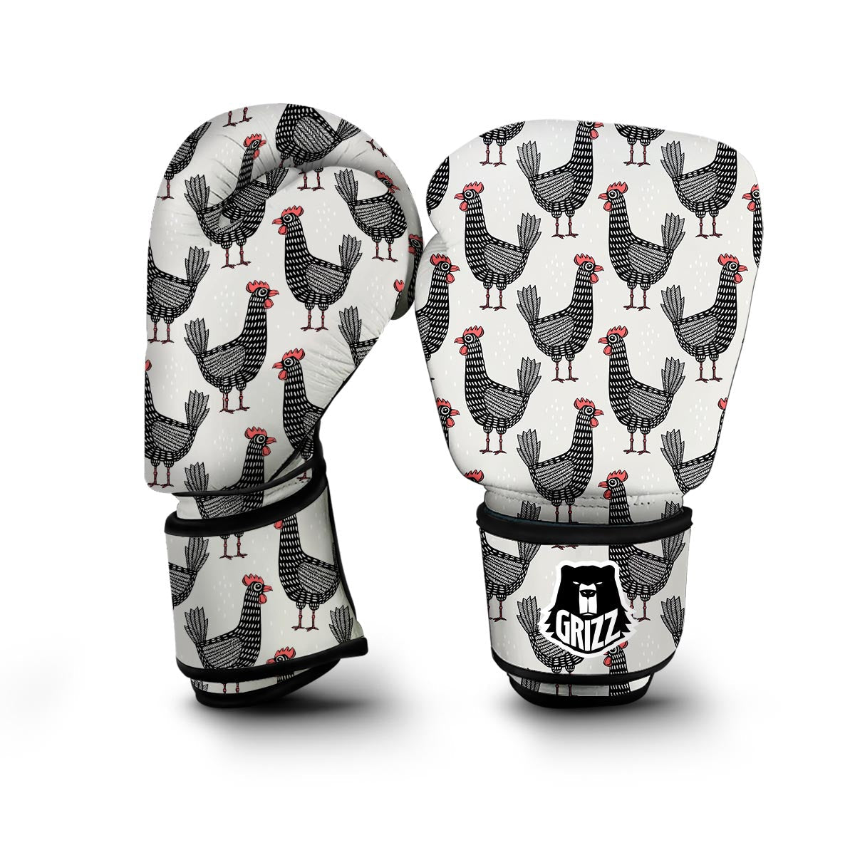Farm Chicken Pattern Print Boxing Gloves-grizzshop