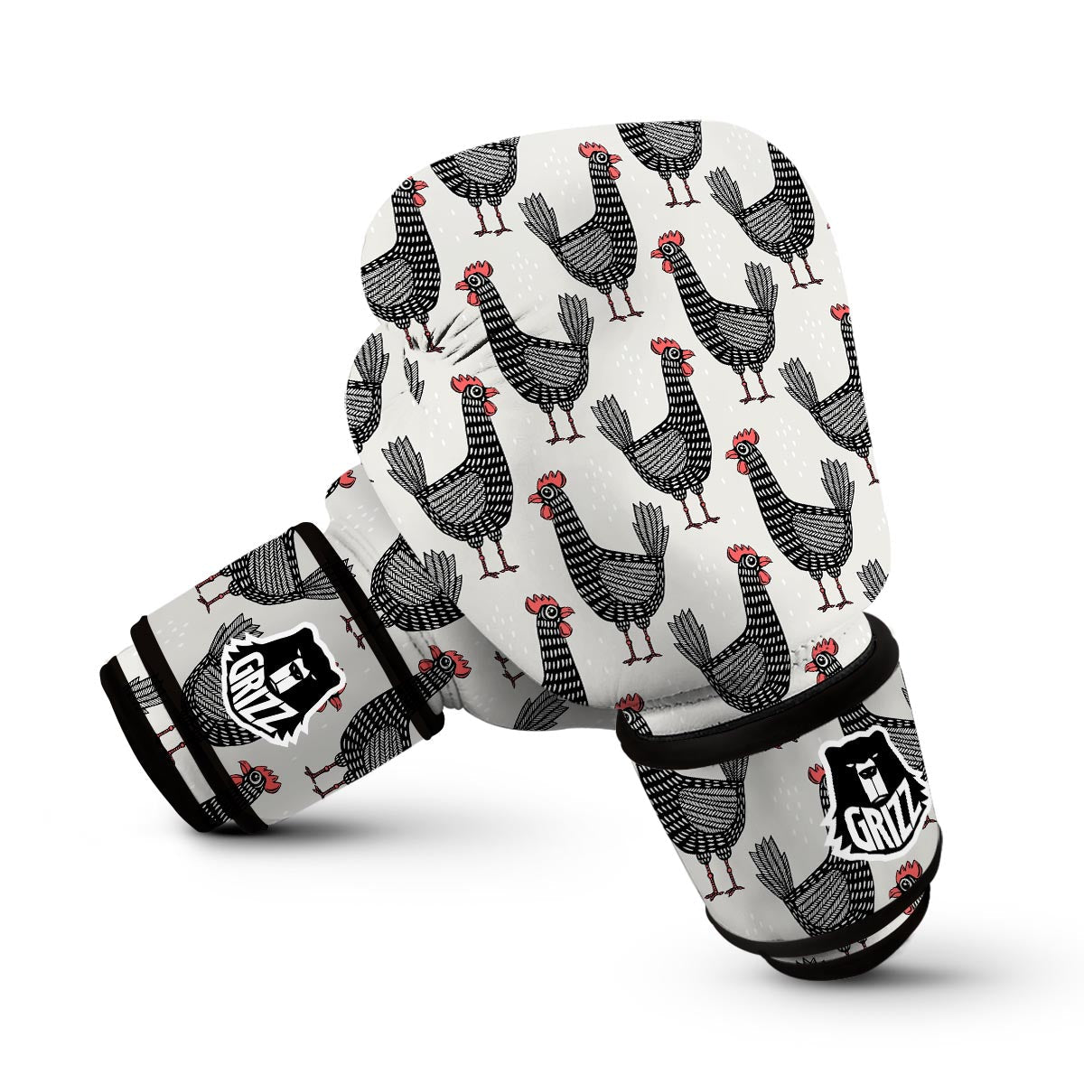 Farm Chicken Pattern Print Boxing Gloves-grizzshop