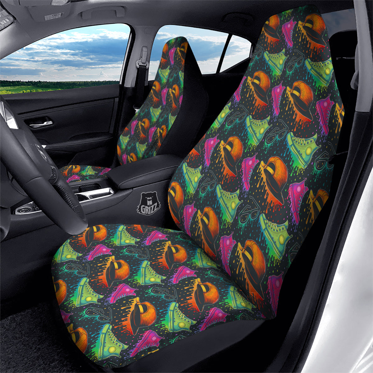 Fashion Colorful Print Pattern Car Seat Covers-grizzshop