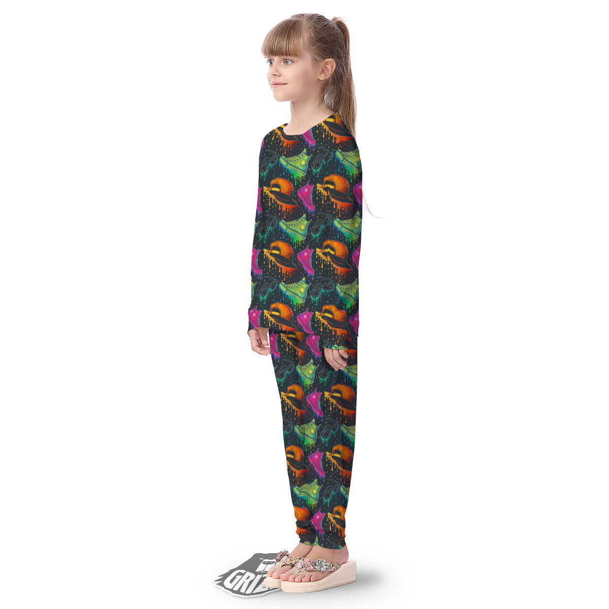 Fashion Colorful Print Pattern Kid's Pajamas-grizzshop