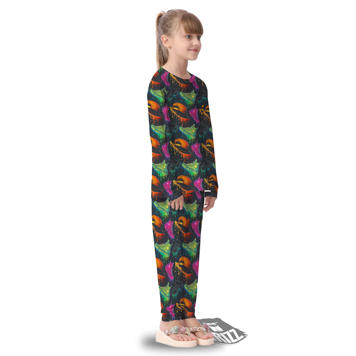 Fashion Colorful Print Pattern Kid's Pajamas-grizzshop
