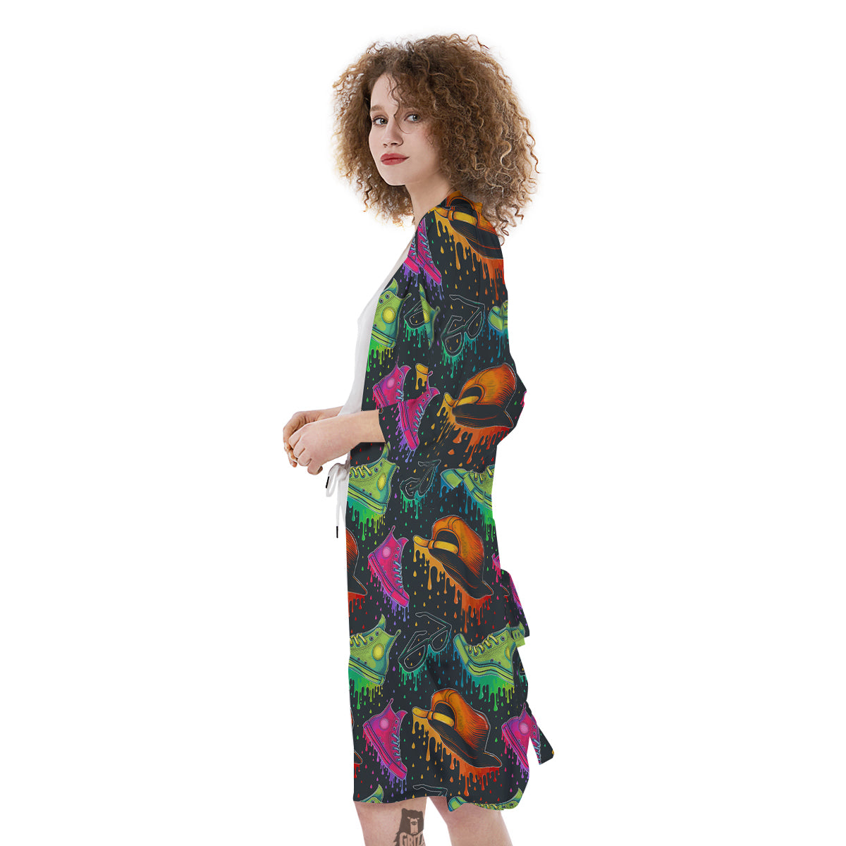 Fashion Colorful Print Pattern Kimono-grizzshop