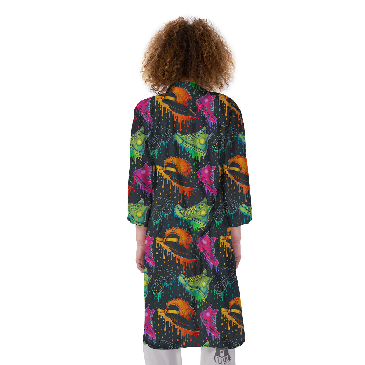 Fashion Colorful Print Pattern Kimono-grizzshop