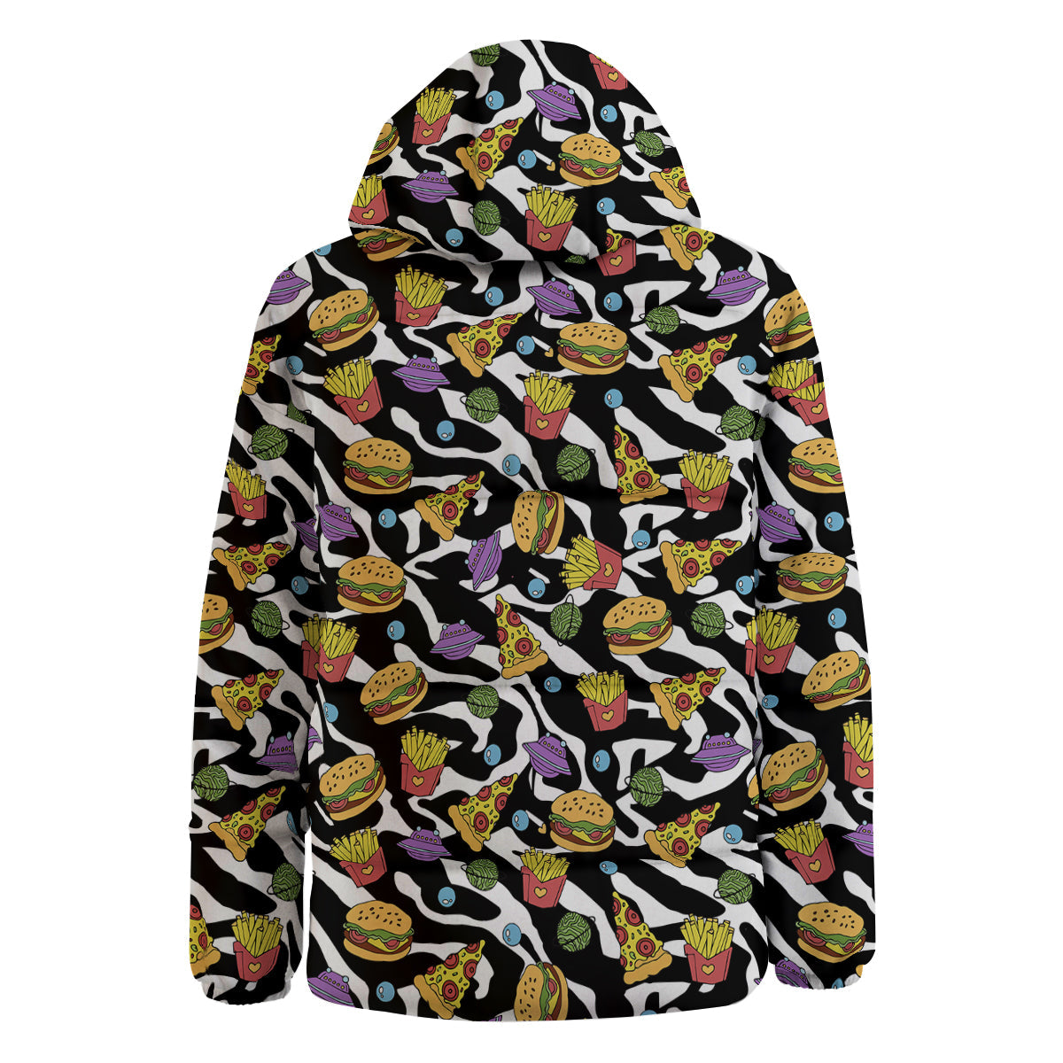Fastfood Cute Zebra Print Pattern Down Jacket-grizzshop