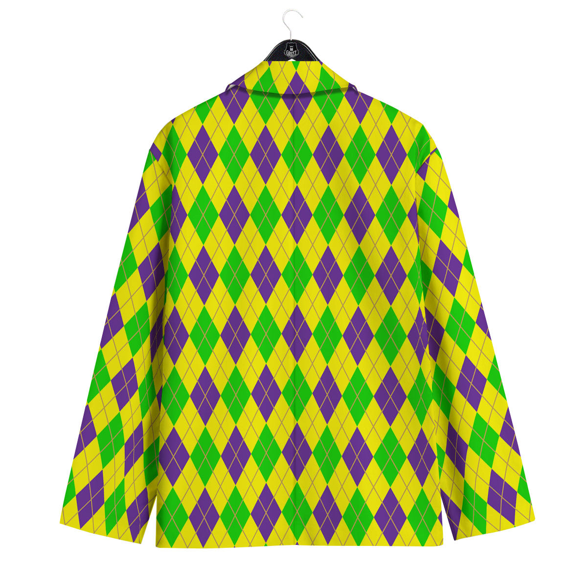 Fat Tuesday Argyle Mardi Gras Print Men's Sport Coat-grizzshop