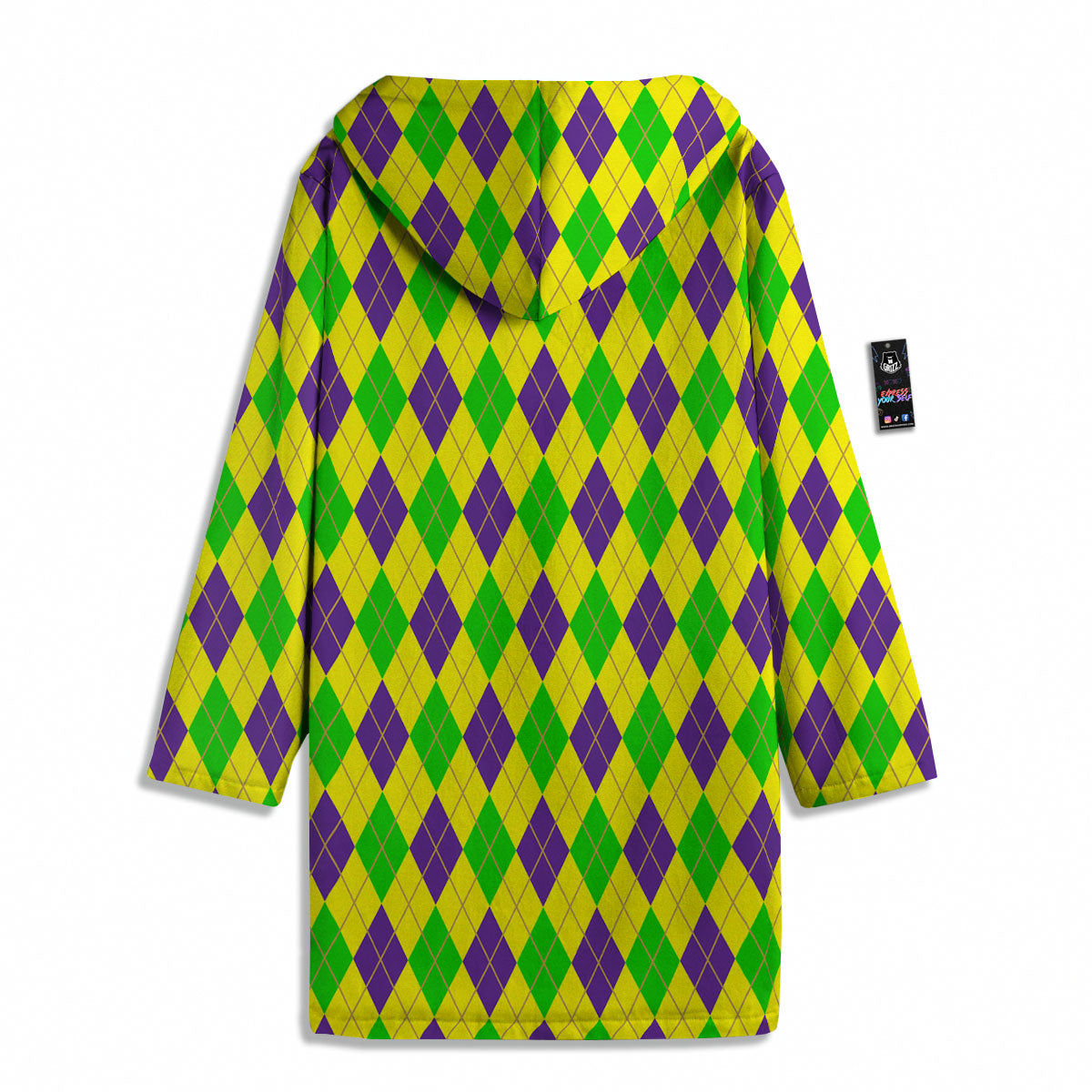 Fat Tuesday Argyle Mardi Gras Print Men's Windbreaker Jacket-grizzshop