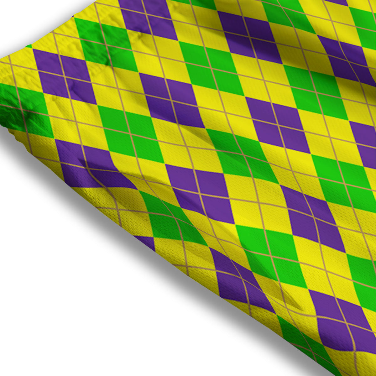 Fat Tuesday Argyle Mardi Gras Print Mesh Shorts