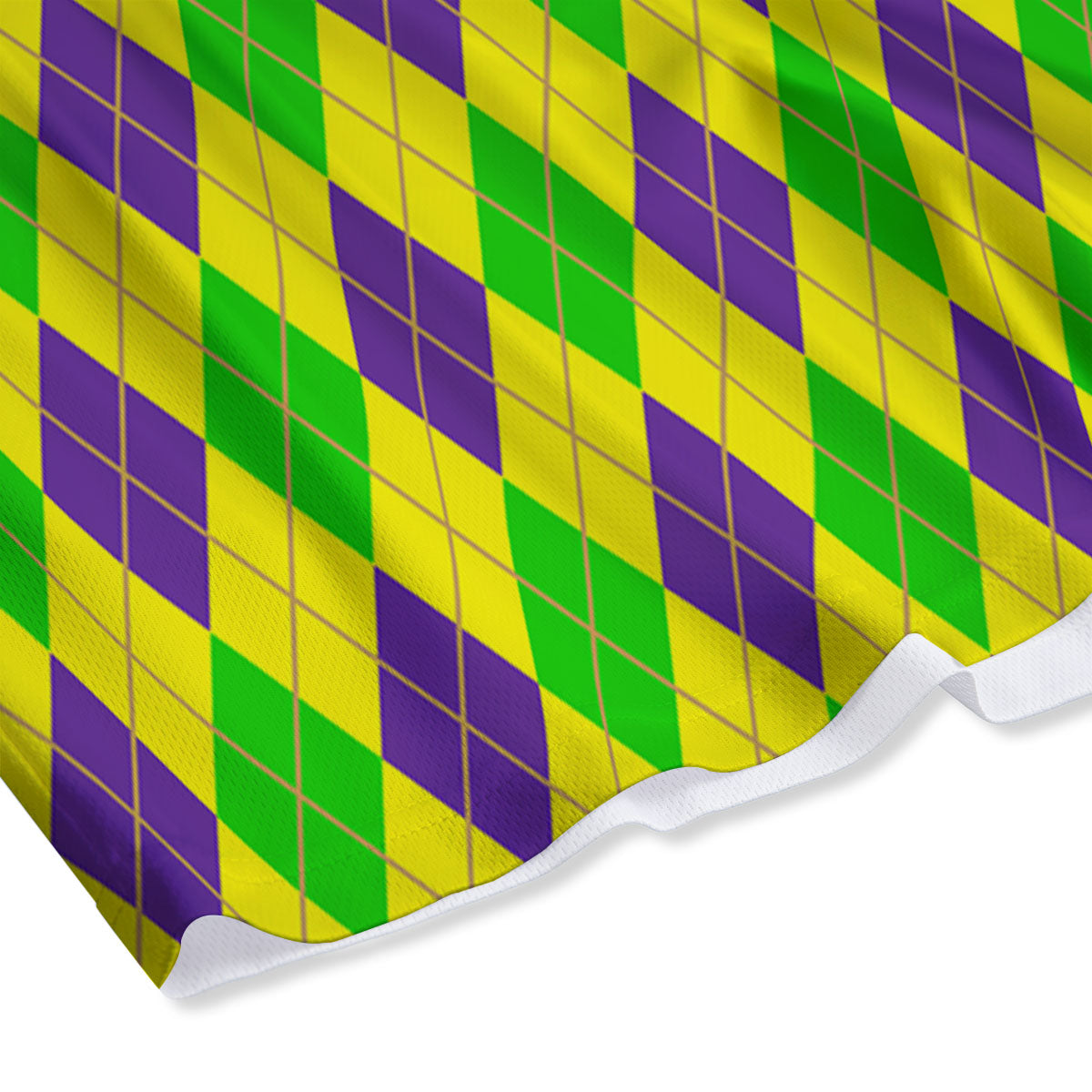 Fat Tuesday Argyle Mardi Gras Print Mesh Shorts
