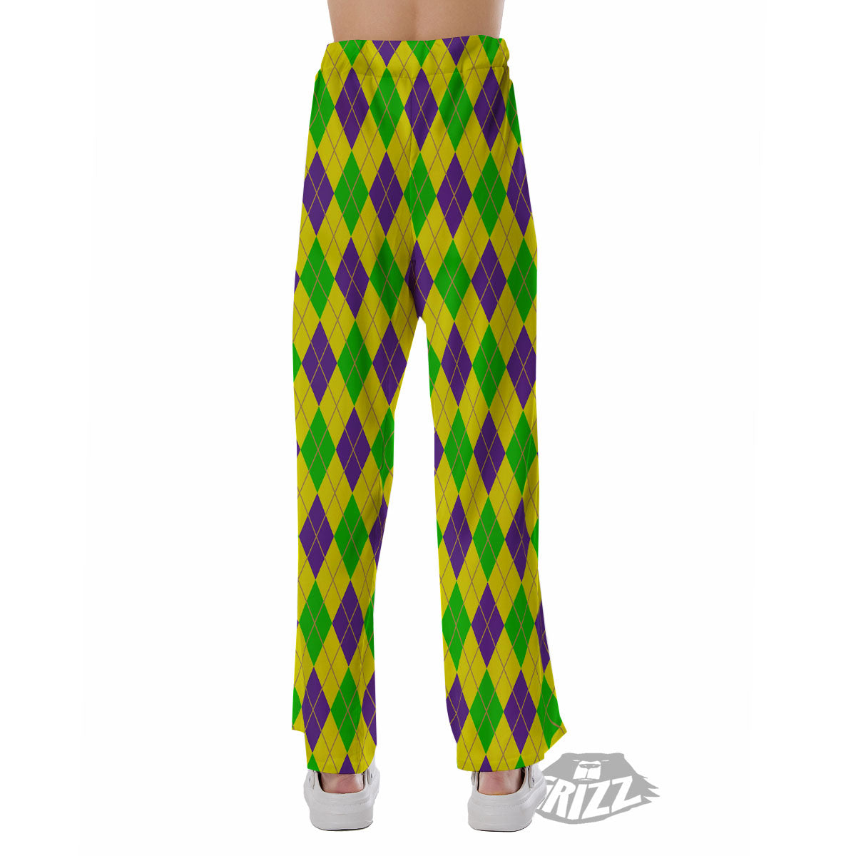 Fat Tuesday Argyle Mardi Gras Print Pajama Pants-grizzshop