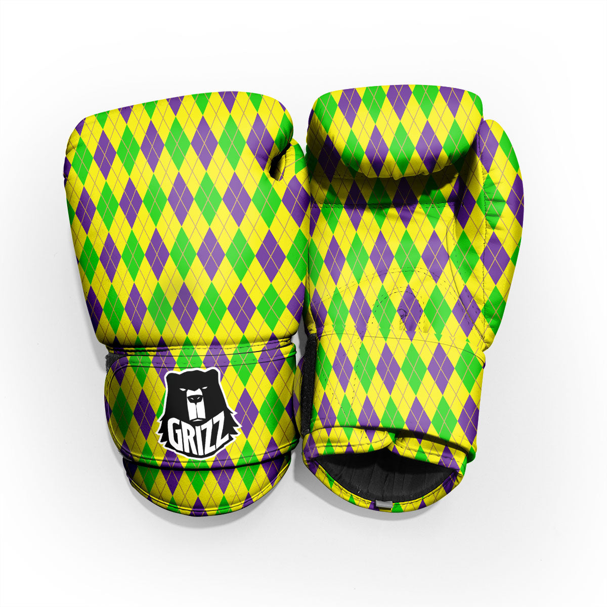 Fat Tuesday Argyle Mardi Gras Print Pro Boxing Glove