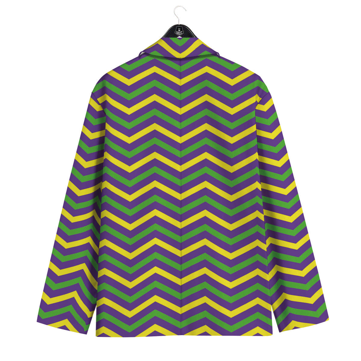 Fat Tuesday Chevron Mardi Gras Print Men's Sport Coat-grizzshop